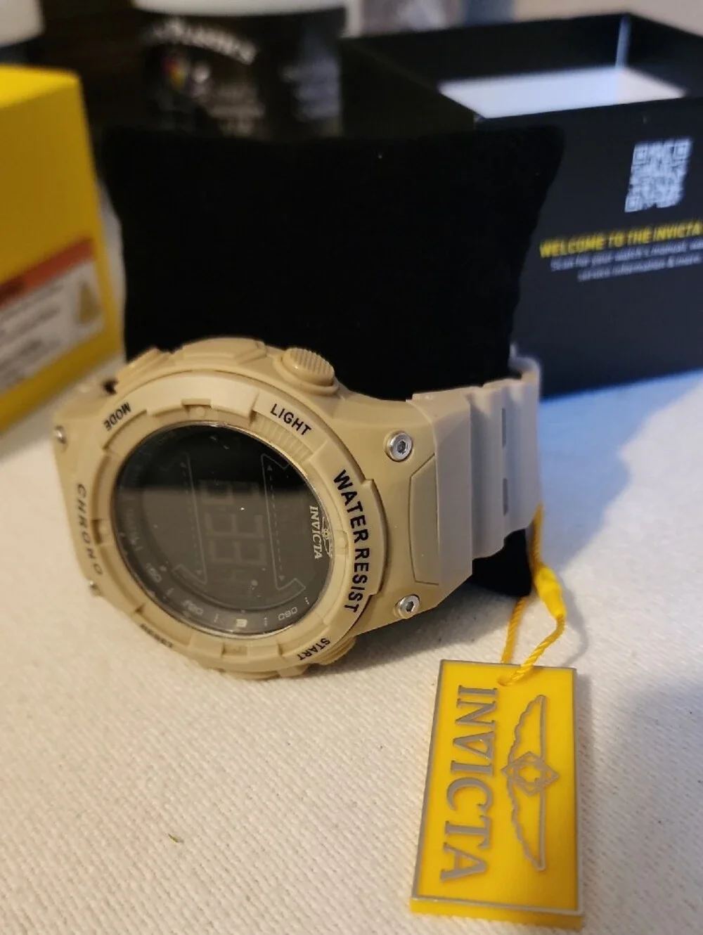 Invicta Beige Digital Chrono Sport Watch
